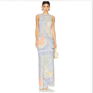 Mirae Maeva Abstract Floral Soft Maxi Dress